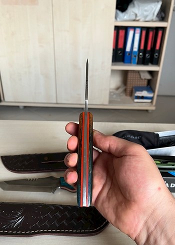 N690 çelik stabilize kabza avcı kampçı bıçağı - Görsel 3