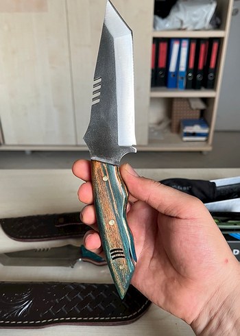 N690 çelik stabilize kabza avcı kampçı bıçağı - Görsel 2