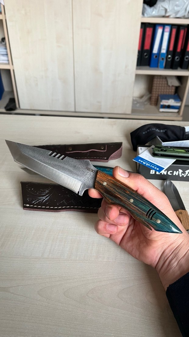 N690 çelik stabilize kabza avcı kampçı bıçağı - Görsel 5