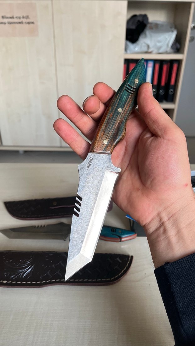 N690 çelik stabilize kabza avcı kampçı bıçağı - Görsel 4