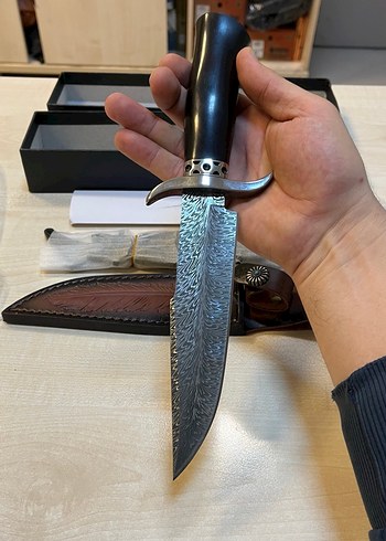 Paslanmaz damascus avcı bıçağı koleksiyonluk - Görsel 5