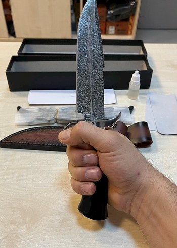 Paslanmaz damascus avcı bıçağı koleksiyonluk - Görsel 10