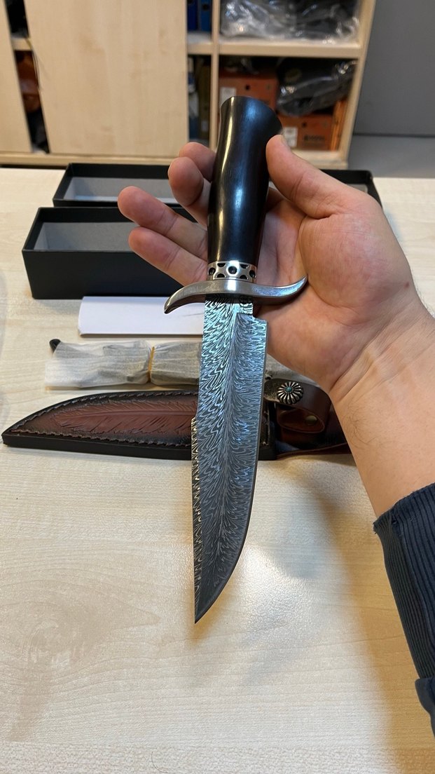 Paslanmaz damascus avcı bıçağı koleksiyonluk - Görsel 5