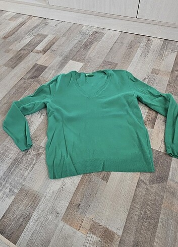 Benetton Yeşil Yün Kazak