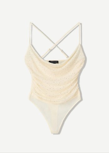 Bershka Fileli Straz Taşlı Body Üst