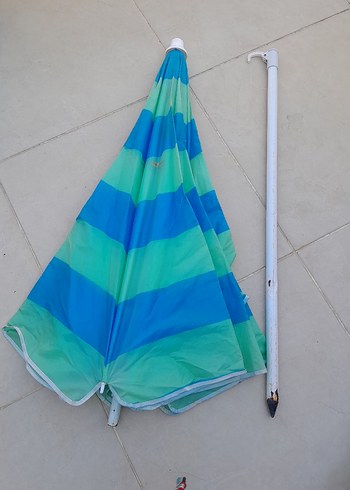 Bohem Mavi Çizgili plaj Şemsiye - Görsel 3