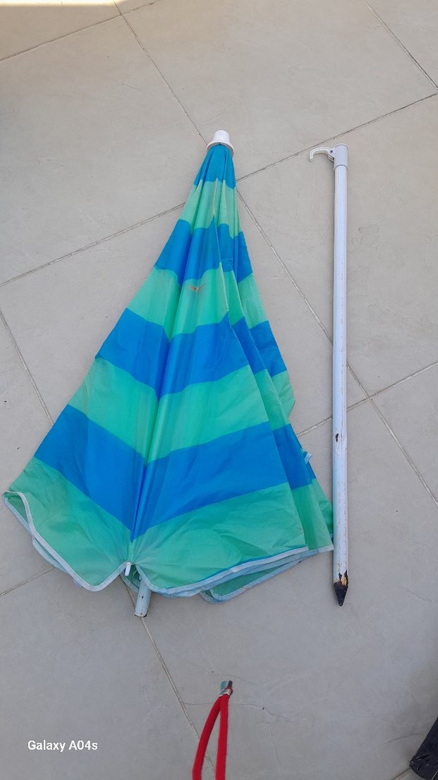 Bohem Mavi Çizgili plaj Şemsiye - Görsel 3