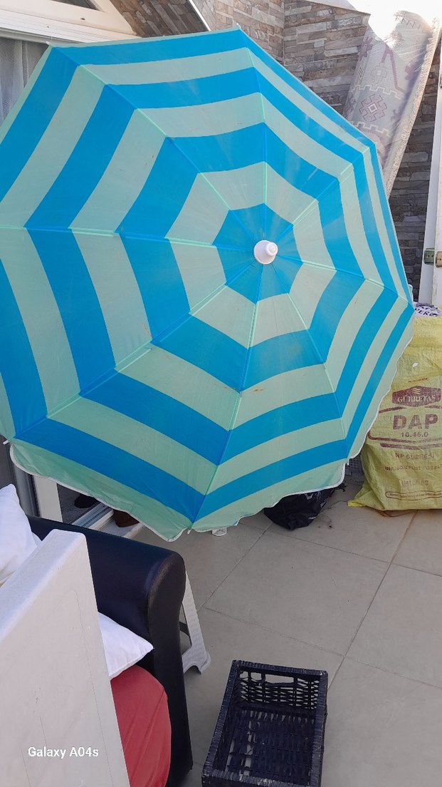 Bohem Mavi Çizgili plaj Şemsiye - Görsel 2