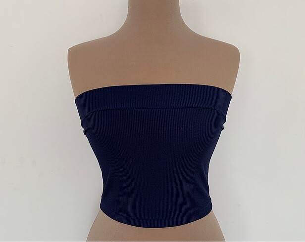 Straplez crop lacivert
