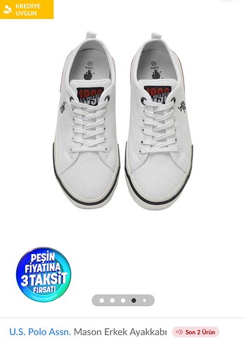 U.S. Polo Assn. Beyaz Spor Ayakkabı - Görsel 2
