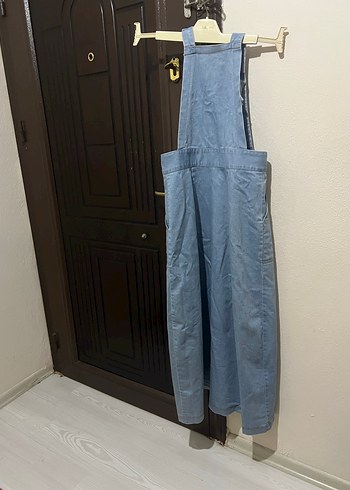 Kadın Mavi Uzun Kot Tulum - Görsel 2