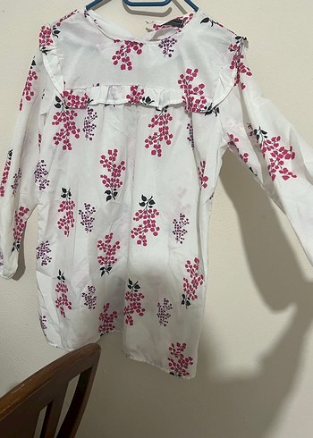 Pembe Desenli Uzun Kollu Kız Bluzu - Görsel 3