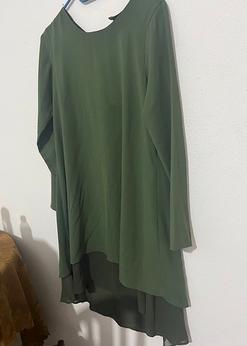 Kadın Haki Uzun Kollu Salaş Tunik - Görsel 2