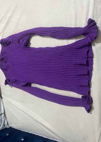 Mor Triko Balıkçı Yaka Uzun Kollu Kadın Kazak - Görsel 2