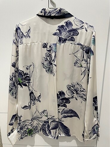 Zara SIFIR Bağlama detaylı ve desenli gömlek