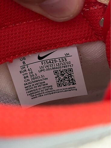 41 Beden Nike 41 numara orijinal