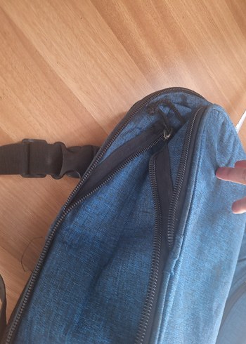 Gri-Mavi Fermuarlı Erkek Sırt Çantası - Görsel 3