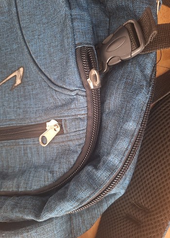 Gri-Mavi Fermuarlı Erkek Sırt Çantası - Görsel 4