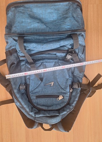 Gri-Mavi Fermuarlı Erkek Sırt Çantası - Görsel 2