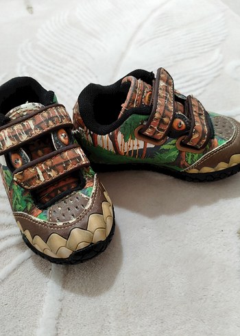 Erkek Çocuk Renkli dinozor Desenli Spor Ayakkabı ışıklı - Görsel 4