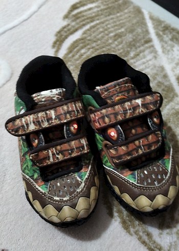 Erkek Çocuk Renkli dinozor Desenli Spor Ayakkabı ışıklı - Görsel 5