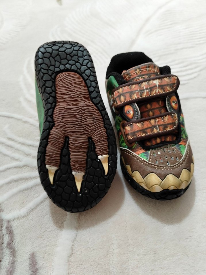 Erkek Çocuk Renkli dinozor Desenli Spor Ayakkabı ışıklı - Görsel 3