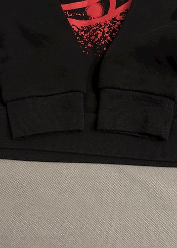 11-12 Yaş Beden Kapüşonlu Siyah kışın Erkek Çocuk Sweatshirt