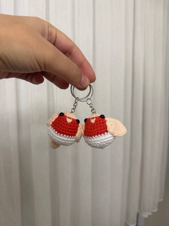 Renkli Örgü Kuş Anahtarlık - Görsel 2