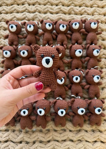 Örgü Kahverengi Ayıcık Anahtarlık - Görsel 2