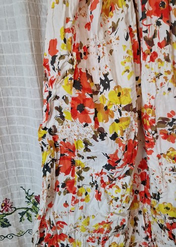 Zara Çiçek Desenli Bohem Uzun Elbise
