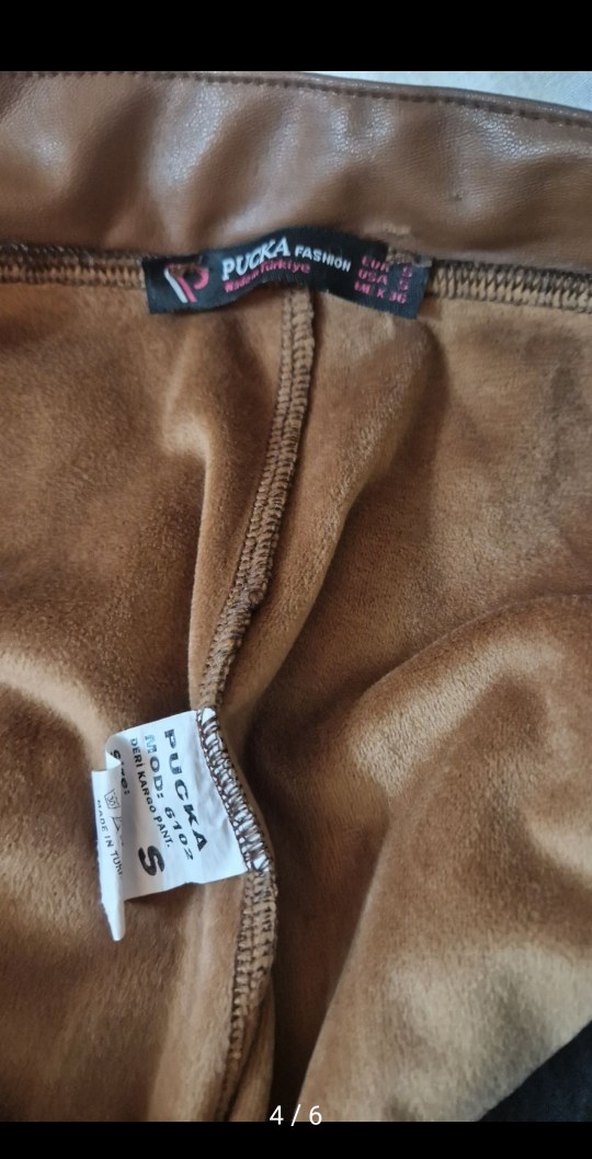 Kadın Taba Deri Pantolon - Görsel 4