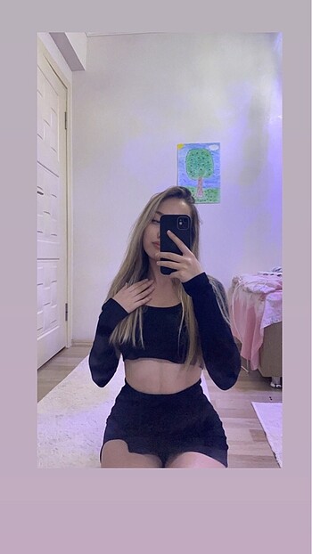 Diğer Mini siyah yırtmaçlı etek