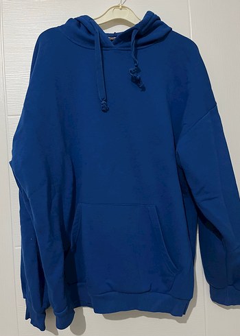 m Beden mavi Renk Kadın Mavi Kapüşonlu Sweatshirt