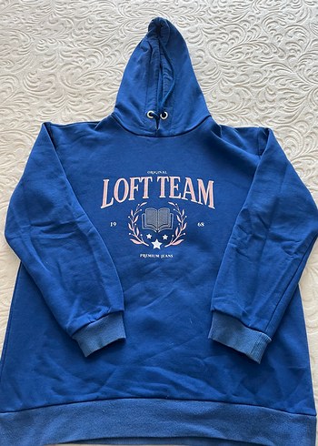 diğer Beden Kadın Mavi Kapüşonlu Sweatshirt - LOFTTEAM
