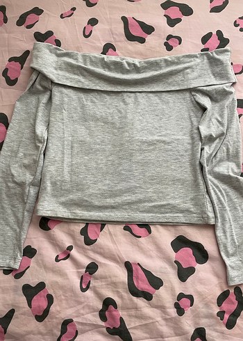 Gri Uzun Kollu kadın Bluz - Görsel 2