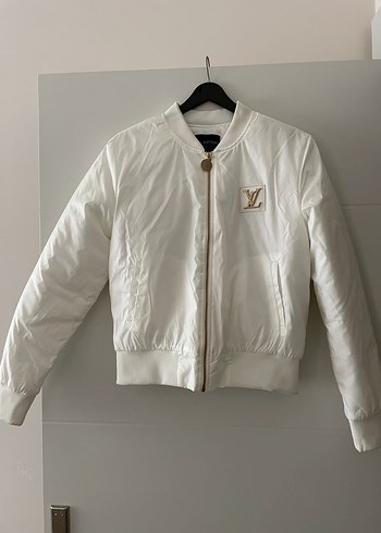 Beyaz Fermuarlı Kadın Ceket - Görsel 2