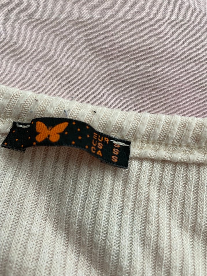 Beyaz Uzun Kollu Crop Top - Görsel 3