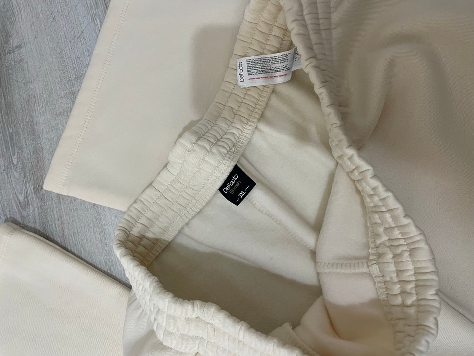 Krem kışlık eşofman altı genis paça - Görsel 5