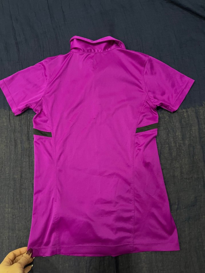 Mor Düğmeli Polo Yaka Kısa Kollu Spor Tişört - Görsel 3