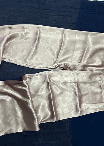 Toz pembe saten pijama - Görsel 4