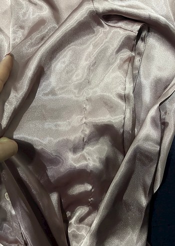 Toz pembe saten pijama - Görsel 5