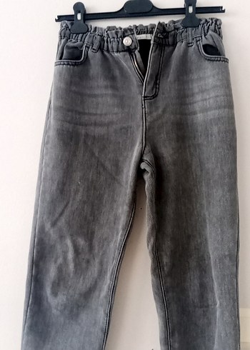 Gri Rahat Kesim Kadın Denim Pantolon