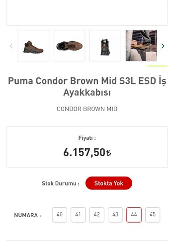 Puma Condor Brown Mid S3l Esd İs Ayakkabisi