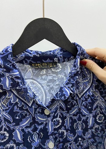 Bohem Uzun Lacivert Desenli Elbise - Görsel 3