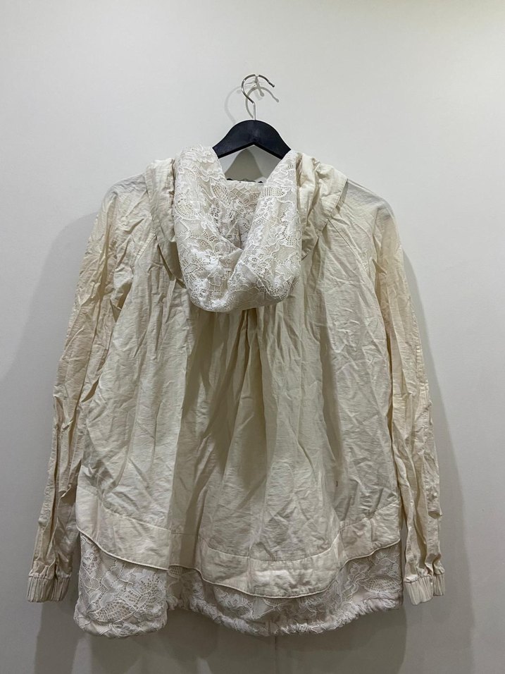 Beyaz Kadın Keten Midi Ceket - Görsel 2