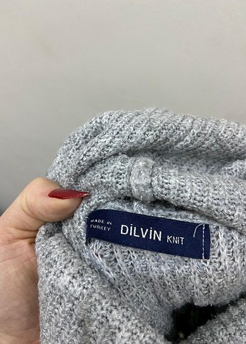 Gri Örme Balıkçı Yaka Kadın Kazak - Görsel 2