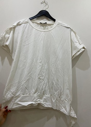 IPEKYOL Beyaz Düğmeli Hamile Tişörtü - Görsel 3