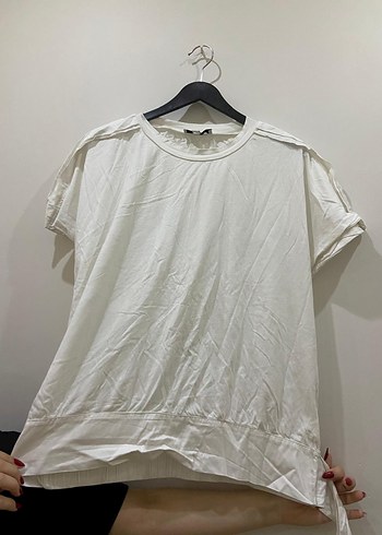 IPEKYOL Beyaz Düğmeli Hamile Tişörtü - Görsel 4