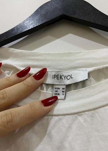 IPEKYOL Beyaz Düğmeli Hamile Tişörtü - Görsel 2