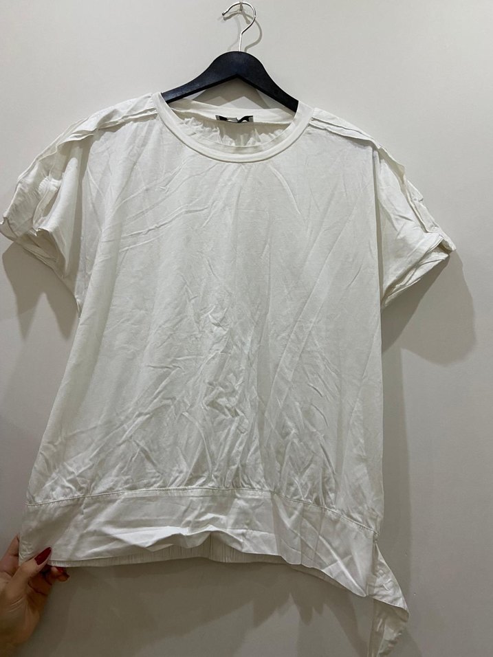 IPEKYOL Beyaz Düğmeli Hamile Tişörtü - Görsel 3